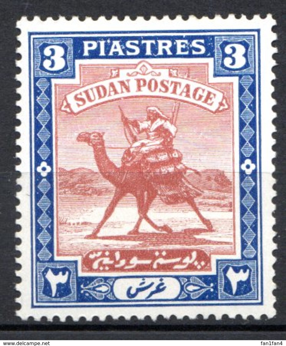 SOUDAN - (Condominium Anglo-égyptien) - 1927-40 - N° 43A - 3 Pi. Bleu Et Brun-rouge - (Méhariste-postier) - Sudan (...-1951)