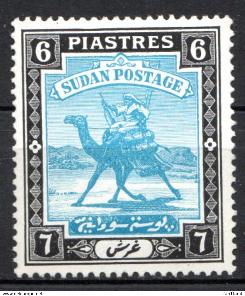 SOUDAN - (Condominium Anglo-égyptien) - 1927-40 - N° 46 - 6 Pi. Noir Et Bleu-vert - (Méhariste-postier) - Sudan (...-1951)