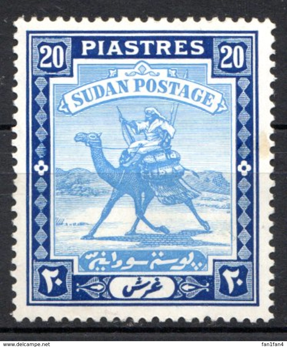 SOUDAN - (Condominium Anglo-égyptien) - 1927-40 - N° 49 - 20 Pi. Bleu Et Bleu Clair - (Méhariste-postier) - Sudan (...-1951)