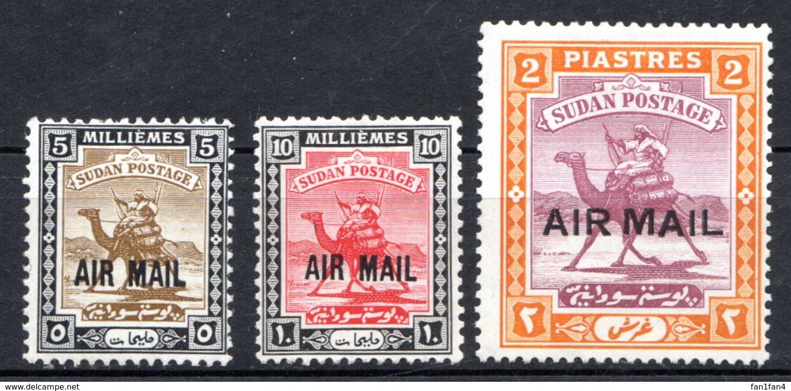 SOUDAN - (Condominium Anglo-égyptien) - 1931 - PA - N° 1 à 3 - (Lot De 3 Valeurs Différentes) - (Méhariste-postier) - Sudan (...-1951)