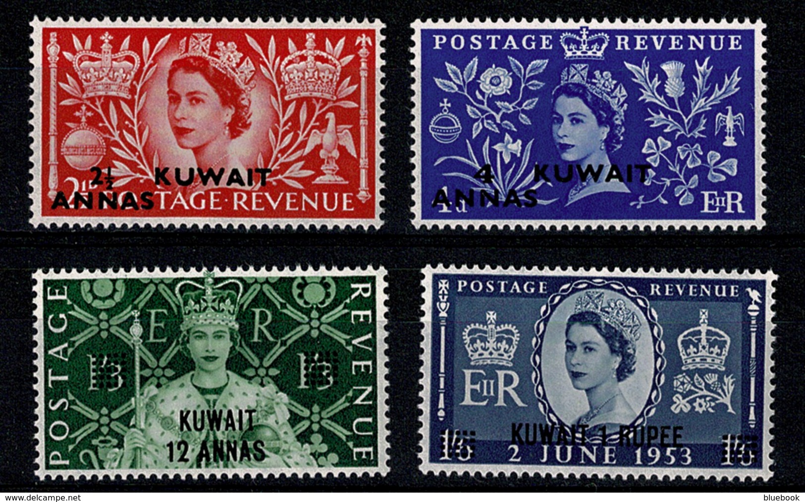 Ref 1283 - GB QEII Stamps - British Overprints In Kuwait 1953 Coronation MNH SG 103-106 - Kuwait