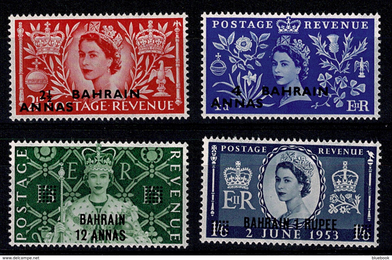 Ref 1283 - GB QEII Stamps - British Overprints In Bahrain 1953 Coronation MNH SG 90-93 - Bahrein (...-1965)