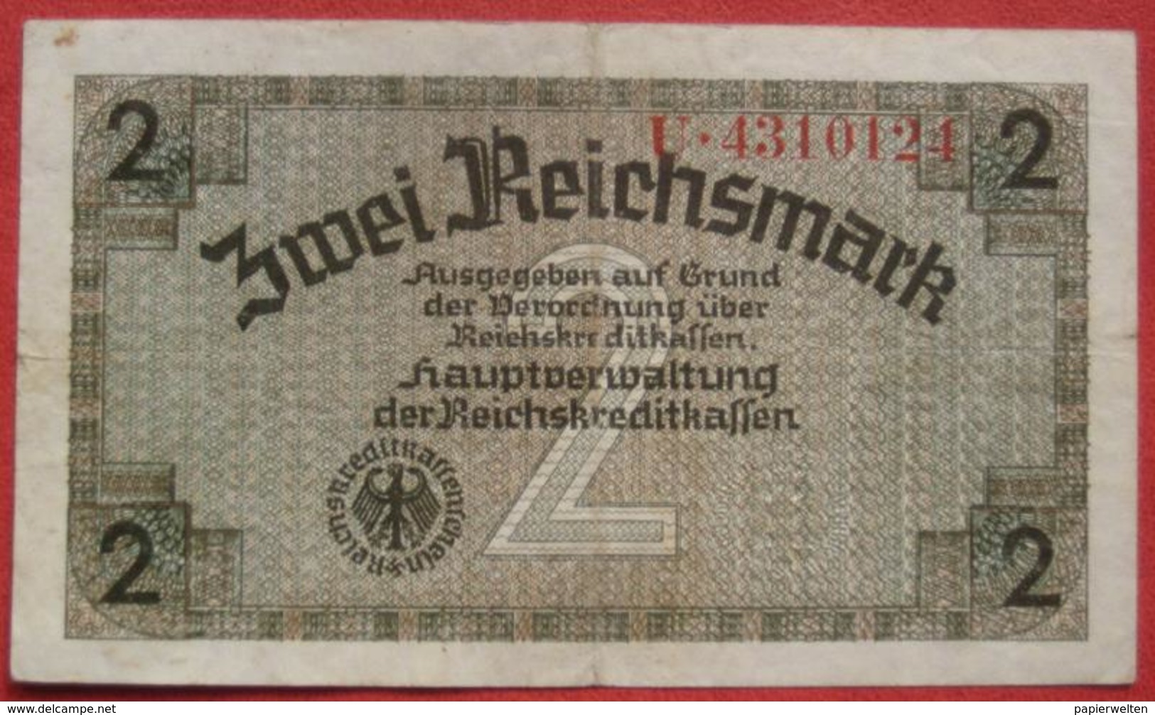2 Reichsmark ND  (WPM R137) Reichskreditkassenschein - Betaalmiddel - Dt. Wehrmacht
