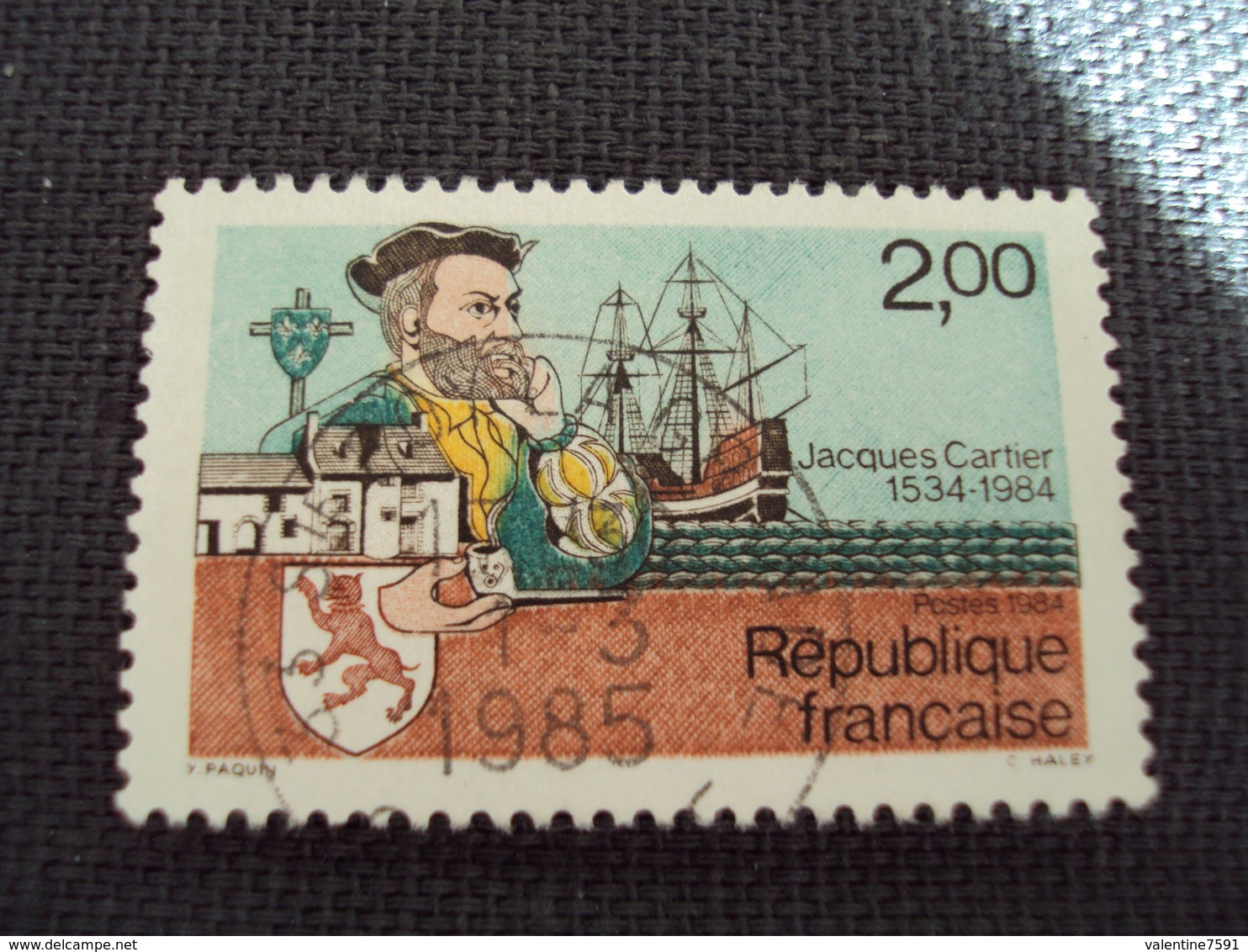 80-89 Timbre Oblitéré N° 2307   "  Jacques Cartier "   0.25 - Oblitérés
