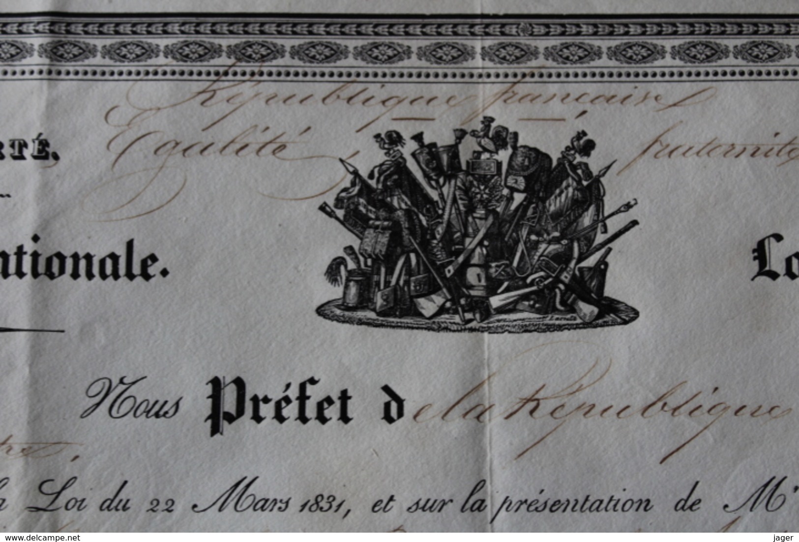 Diplome  Garde Nationale   1831   Beaumont Sur Sarthe - Historische Dokumente