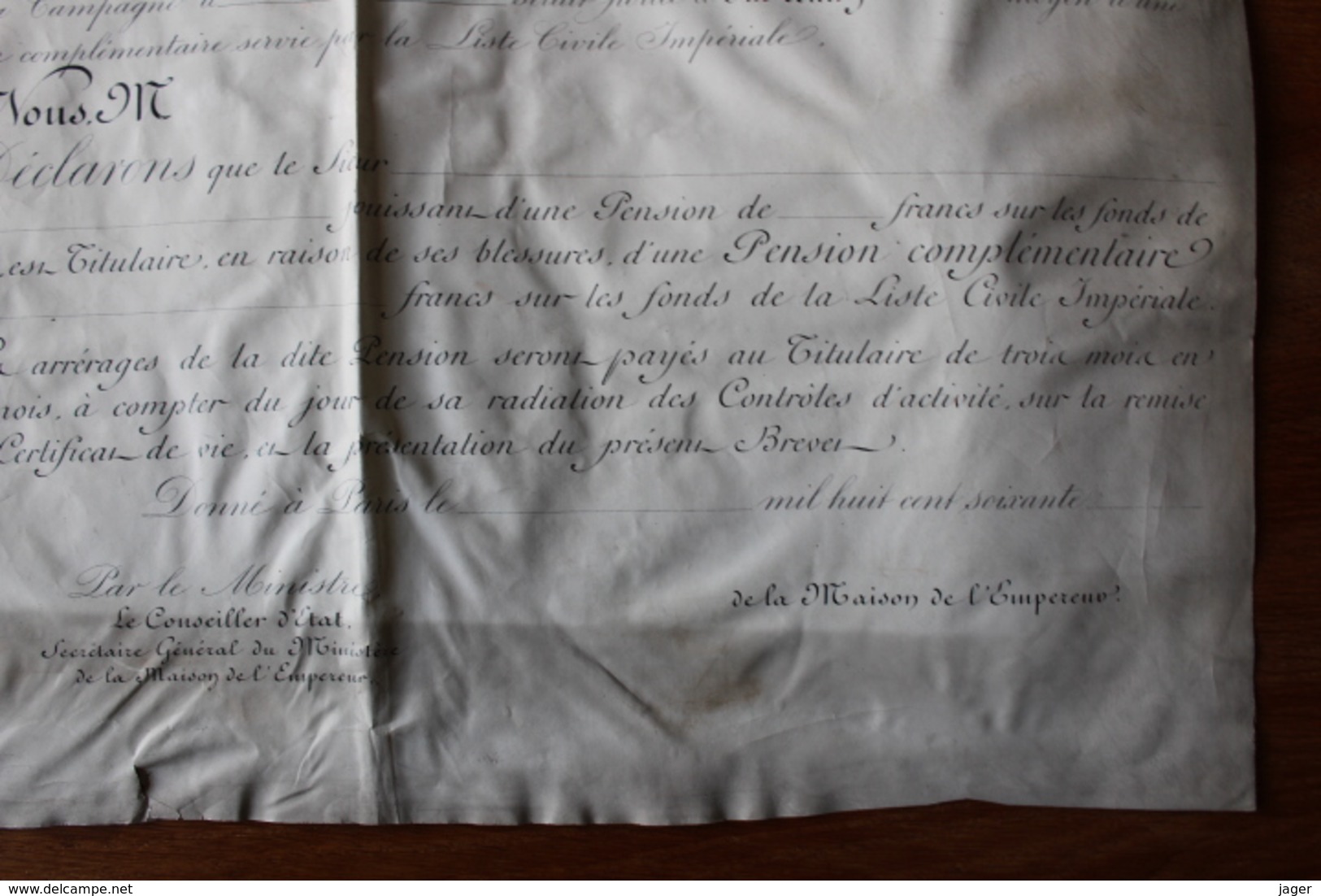 Diplome  DE PAR L EMPEREUR  Maison De L'Empereur Sur Velin - Historical Documents