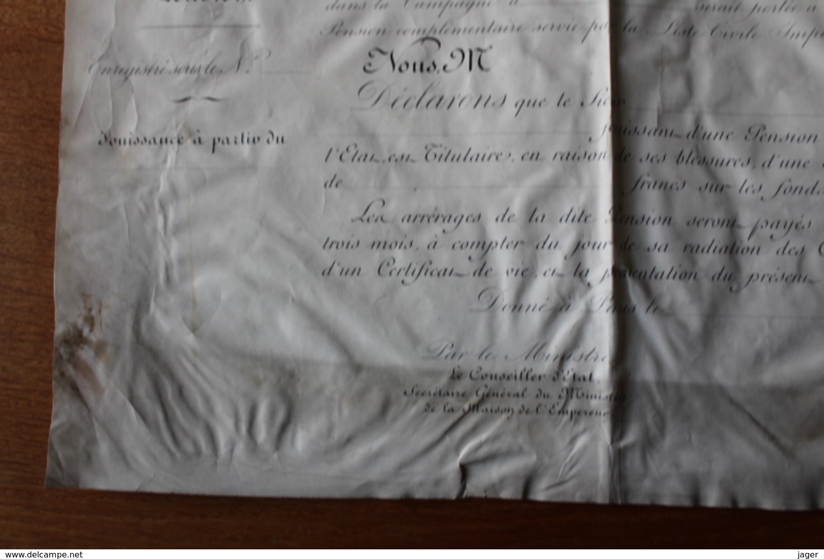 Diplome  DE PAR L EMPEREUR  Maison De L'Empereur Sur Velin - Historical Documents