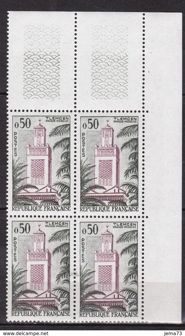 N° 1238 Mosquée Dr Tlemcen: Beau Bloc De 4 Timbres Neuf Impeccable - Unused Stamps