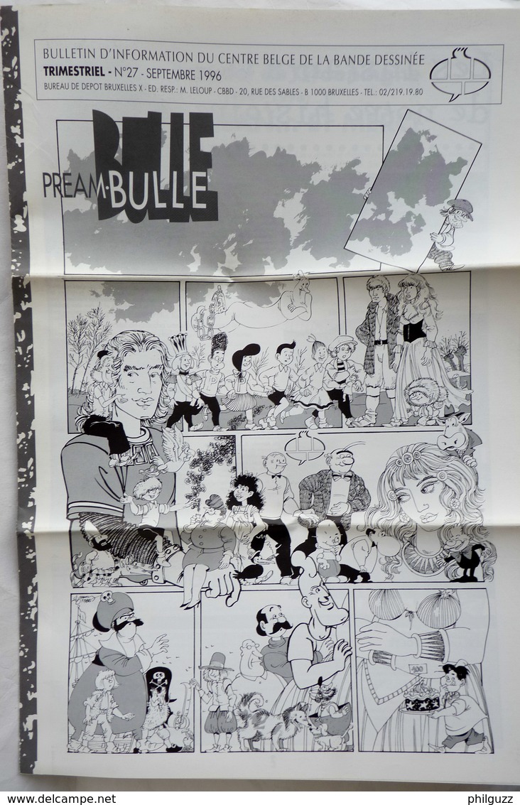 Bulletin D'information PREAM-BULLE 27 Centre Belge De La Bande Dessinée 1996 Couv FABRI - BLAKE ET MORTIMER MACHEROT - Advertentie