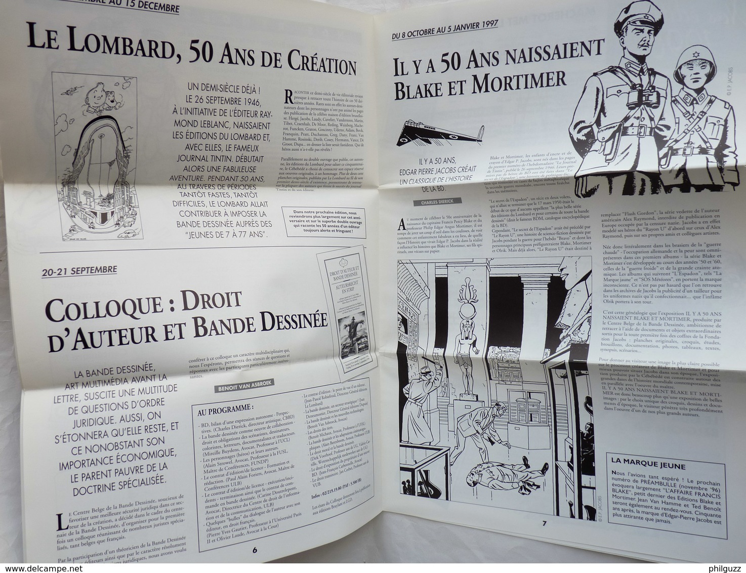 Bulletin D'information PREAM-BULLE 27 Centre Belge De La Bande Dessinée 1996 Couv FABRI - BLAKE ET MORTIMER MACHEROT - Objets Publicitaires