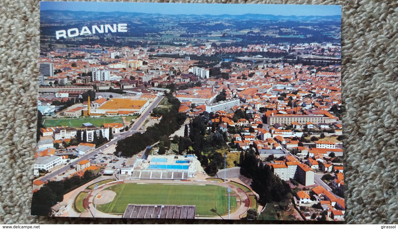 CPM STADE STADIUM ROANNE LOIRE VUE AERIENNE ED CELLARD - Stades