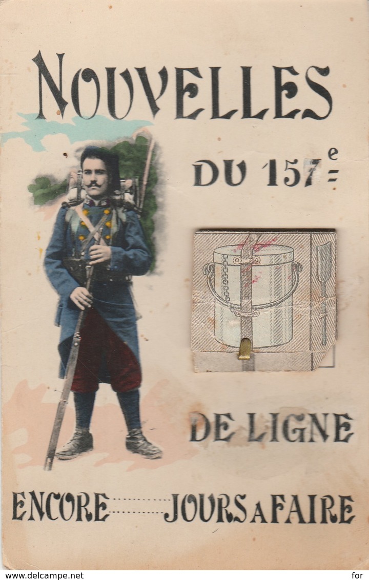 Militaria : Régiment Du 157é De Ligne ( Chasseurs Alpins ) : à Système Ouvrir La Gamelle = 10 Vues - Carte Rare - Guerre 1914-18