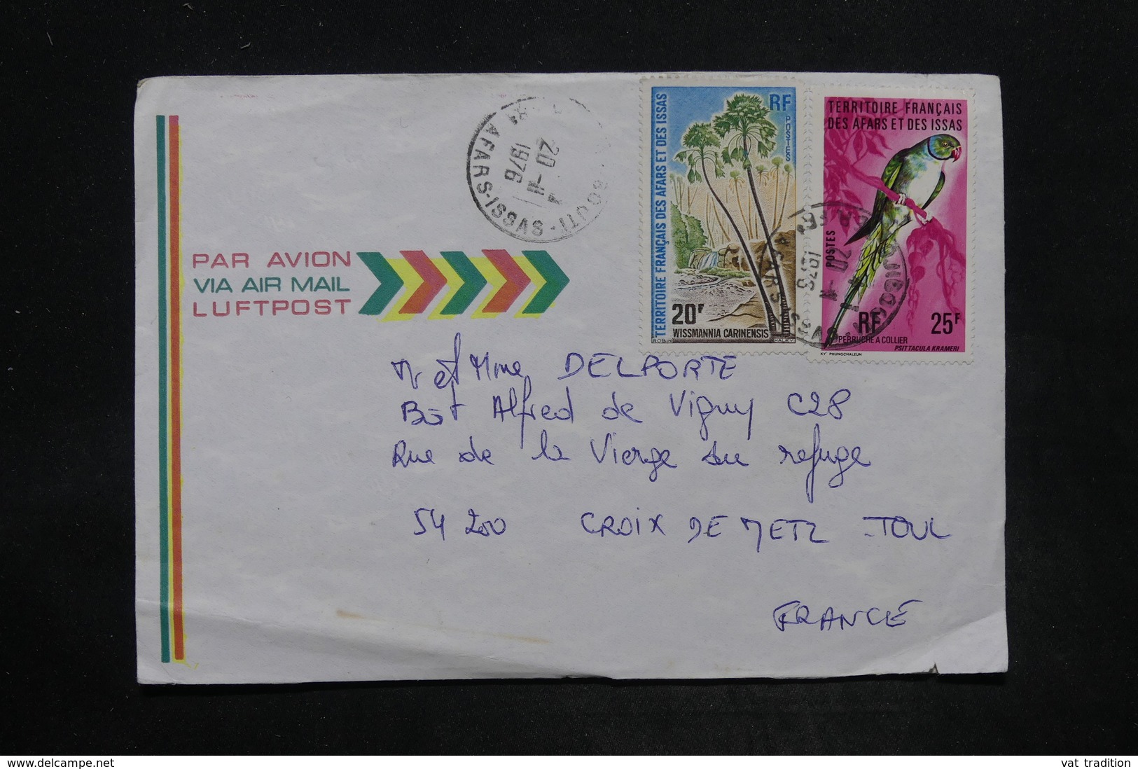 AFARS ET ISSAS - Enveloppe De Djibouti Pour Toul En 1976 , Affranchissement Plaisant - L 26019 - Briefe U. Dokumente