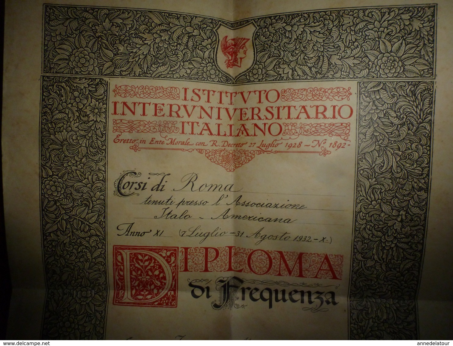 1932 ISTITUTO INTERUNIVERSITARIO ITALIANO  - Corsi Di Roma - Tenuti Presso L'Associazioe ITALO - AMERICANA - Collezioni