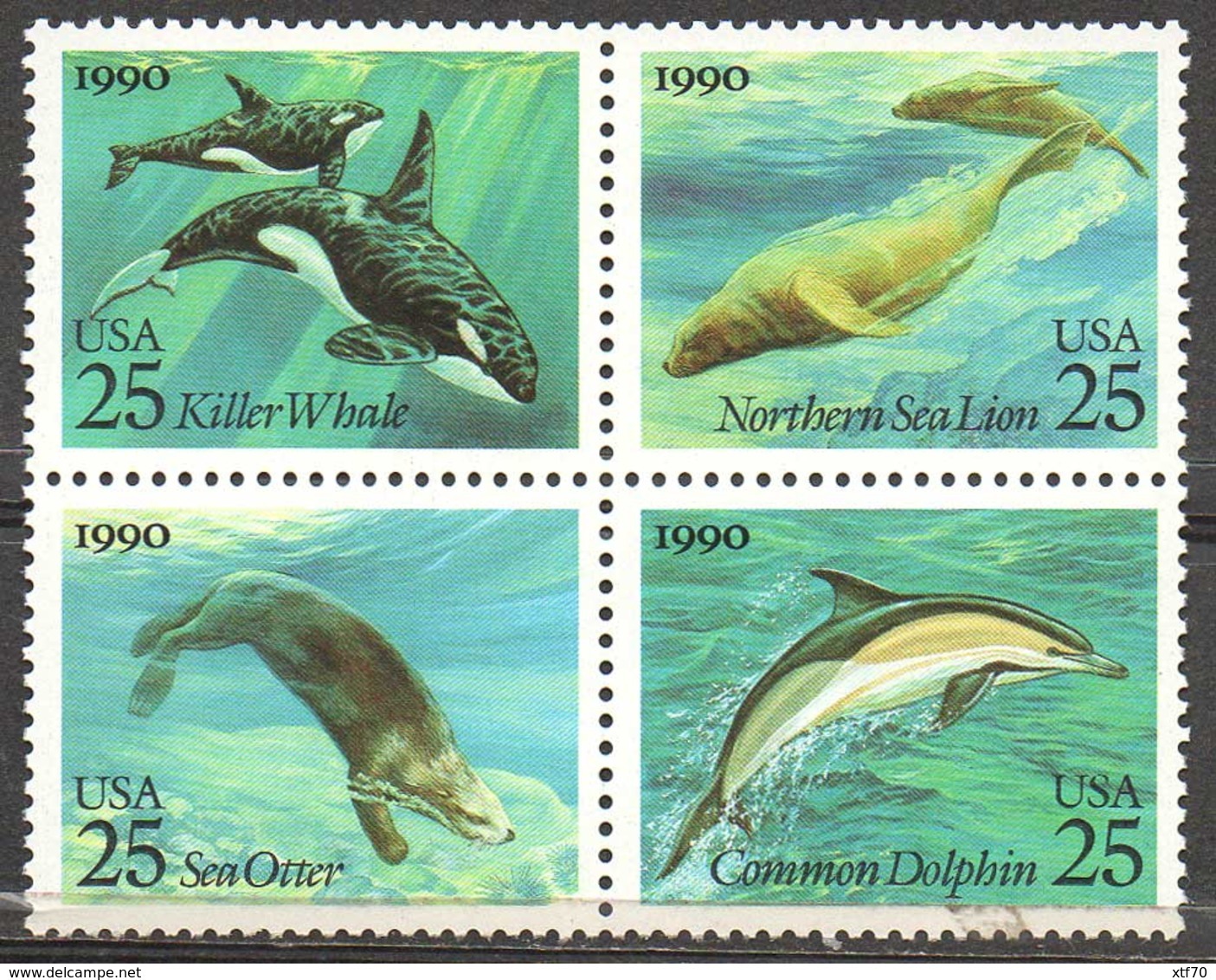 USA 1990 Marine Mammals - Unused Stamps