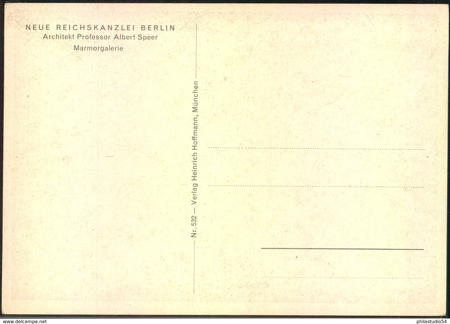 1940, "NEUE REICHSKANZLEI BERLIN2 Ungebrauchte Farbkarte - Geschichte