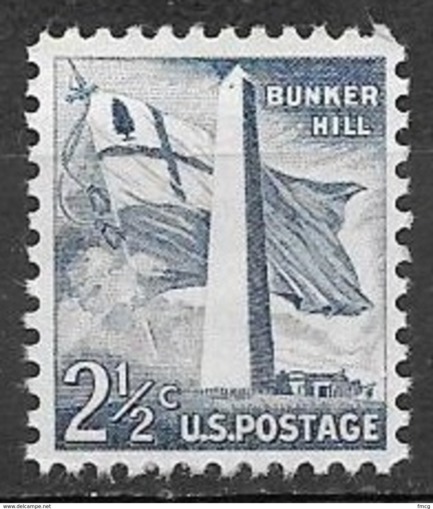 1959 Liberty Series, 2-1/2 Cents Bunker Hill Mint Never Hinged - Unused Stamps