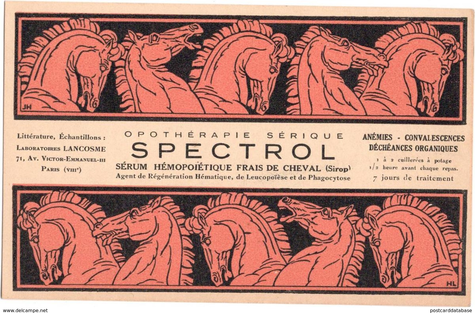 Spectrol - Serum Hemopoietique Frais De Cheval - Monsieur Cochard Rue De La Loi Bruxelles - & Publicity - Health, Hospitals