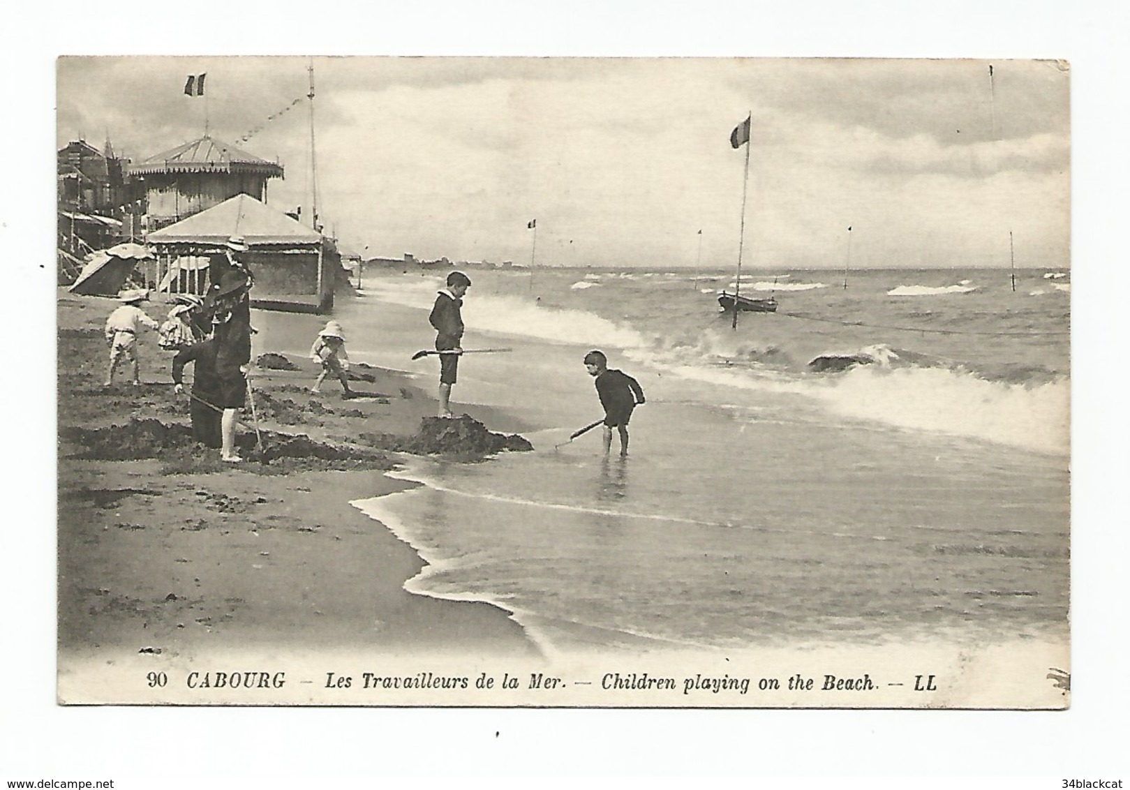 Cabourg - Les Travailleurs De La Mer  - Animé ( Enfants Sur La Plage) - Cabourg