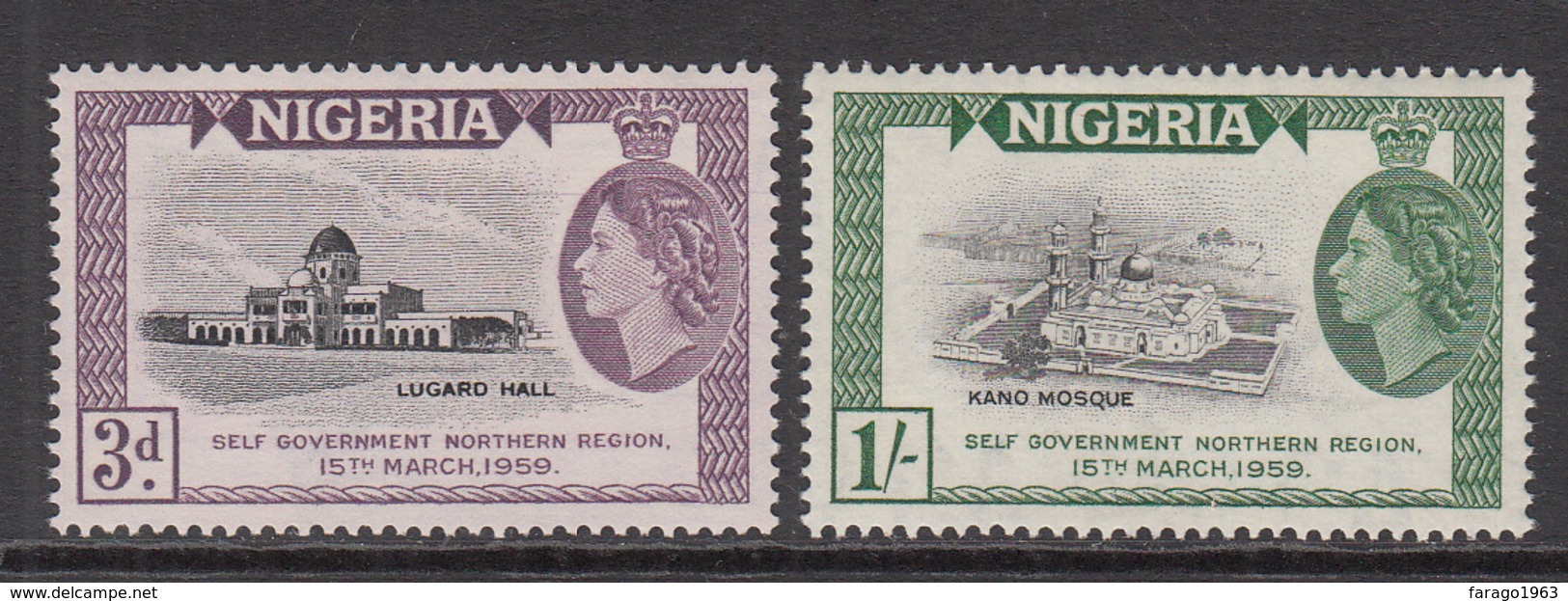 1959 Nigeria Self Government Mosque Complete Set Of 2 MNH - Nigeria (1961-...)