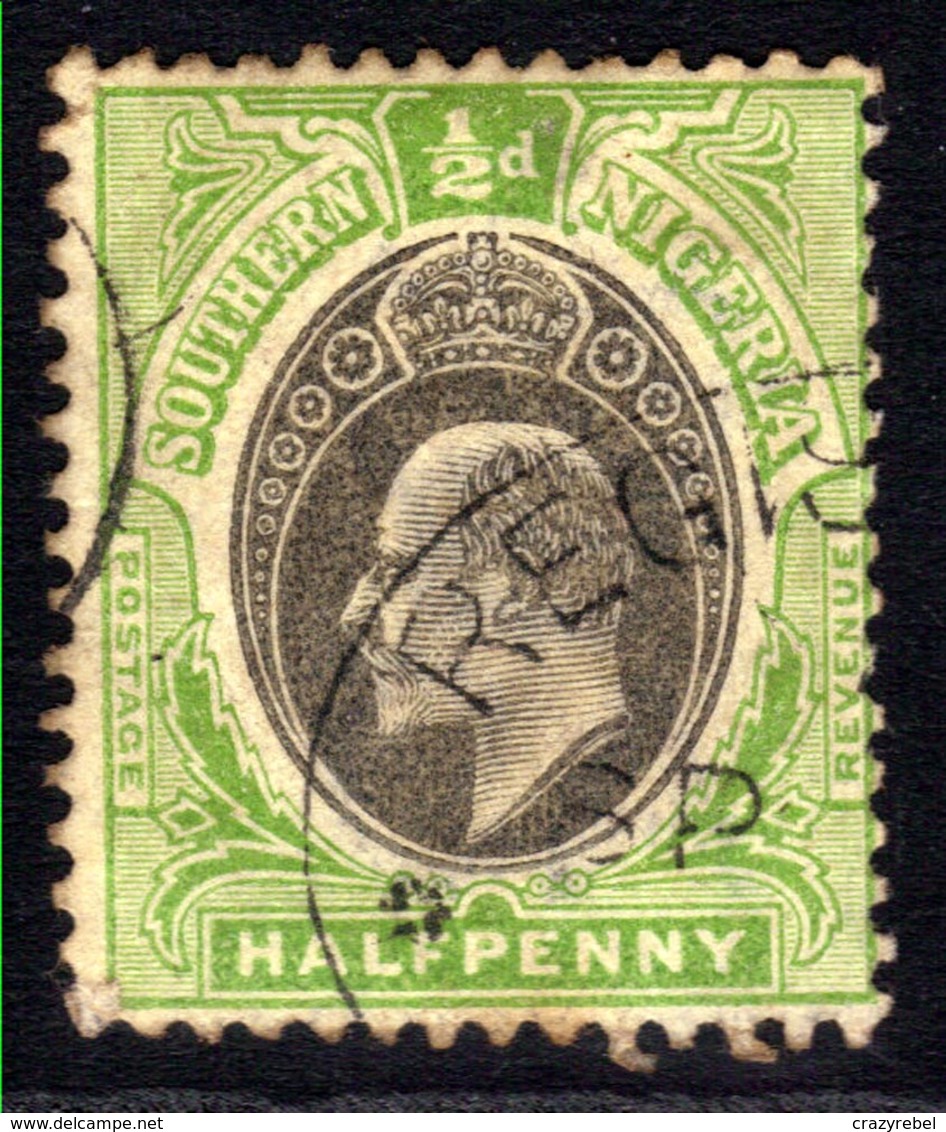 Southern Nigeria 1903 - 04 KEV11 1/2d Black & Green SG 10 ( M1499 ) - Nigeria (...-1960)