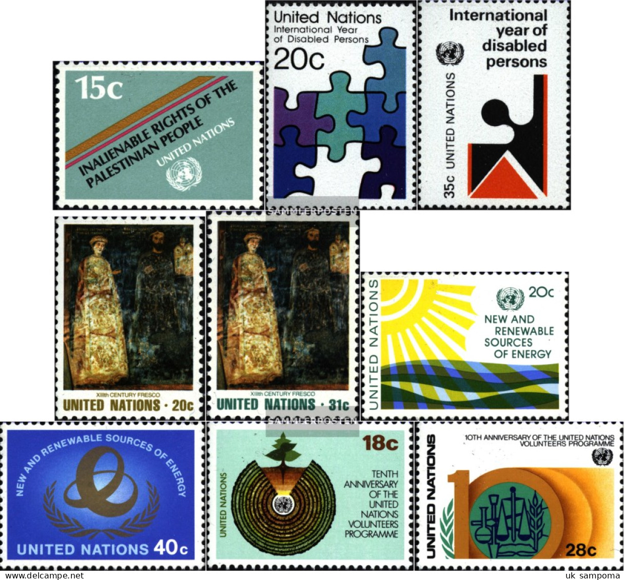 UN - New York 366,367-368,369-370, 371-372,389-390 (complete Issue) Unmounted Mint / Never Hinged 1981 DisAbled, Art, En - Unused Stamps