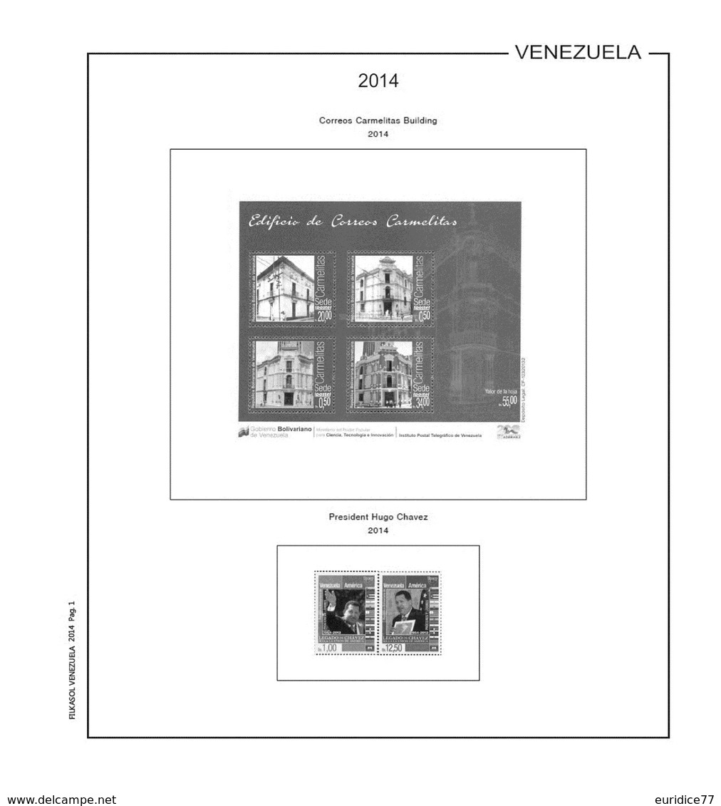 Suplemento Filkasol Venezuela 2012-18 - Ilustrado Para Album 15 Anillas - Pre-Impresas
