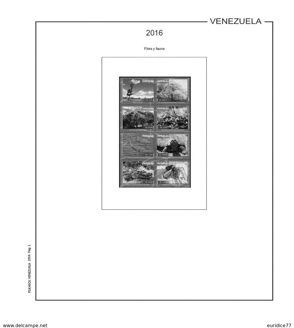 Suplemento Filkasol Venezuela 2012-18 - Ilustrado para album 15 anillas