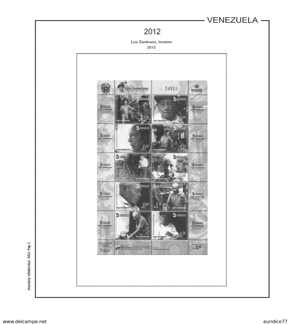 Suplemento Filkasol Venezuela 2012-18 + Filoestuches HAWID Transparentes - Pre-Impresas