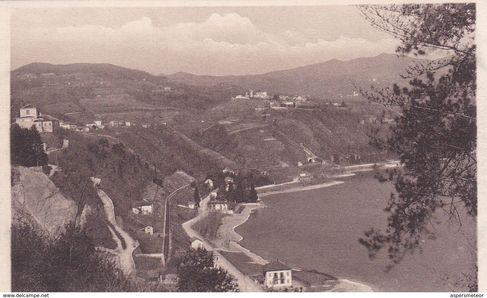 LAGO MAGGIORE. ARONA. MONTE S.CARLO E DAGNENTE FVISTI DALLA ROCCA. A.PAPINI. CPA CIRCA 1940s - BLEUP - Verbania