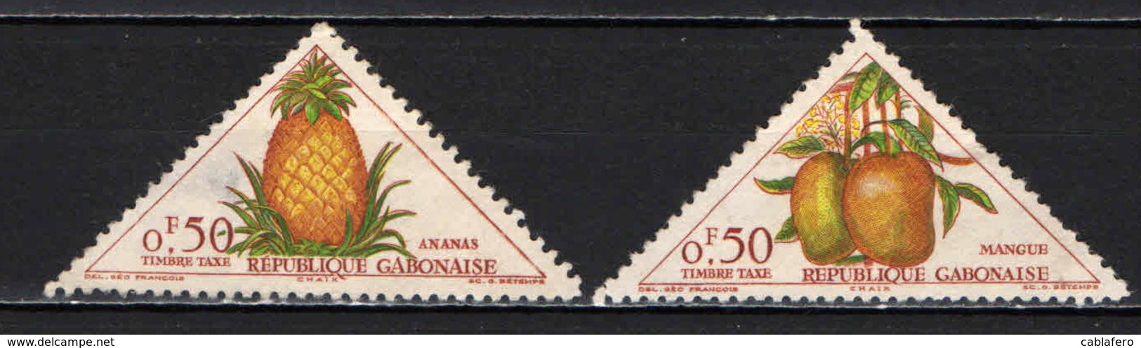 GABON - 1962 - FRUTTI TROPICALI - ANANAS E MANGO - USATI - Gabon (1960-...)