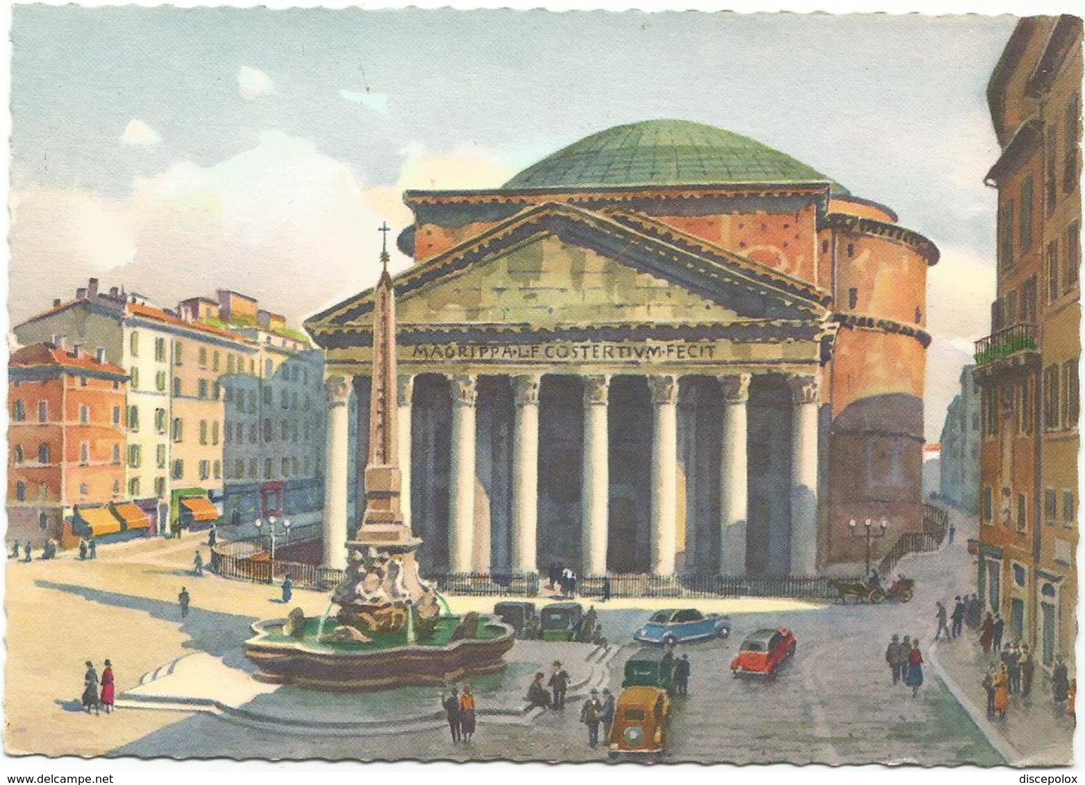 W2113 Roma - Il Pantheon - Illustrazione Illustration G. Grossi / Non Viaggiata - Panthéon