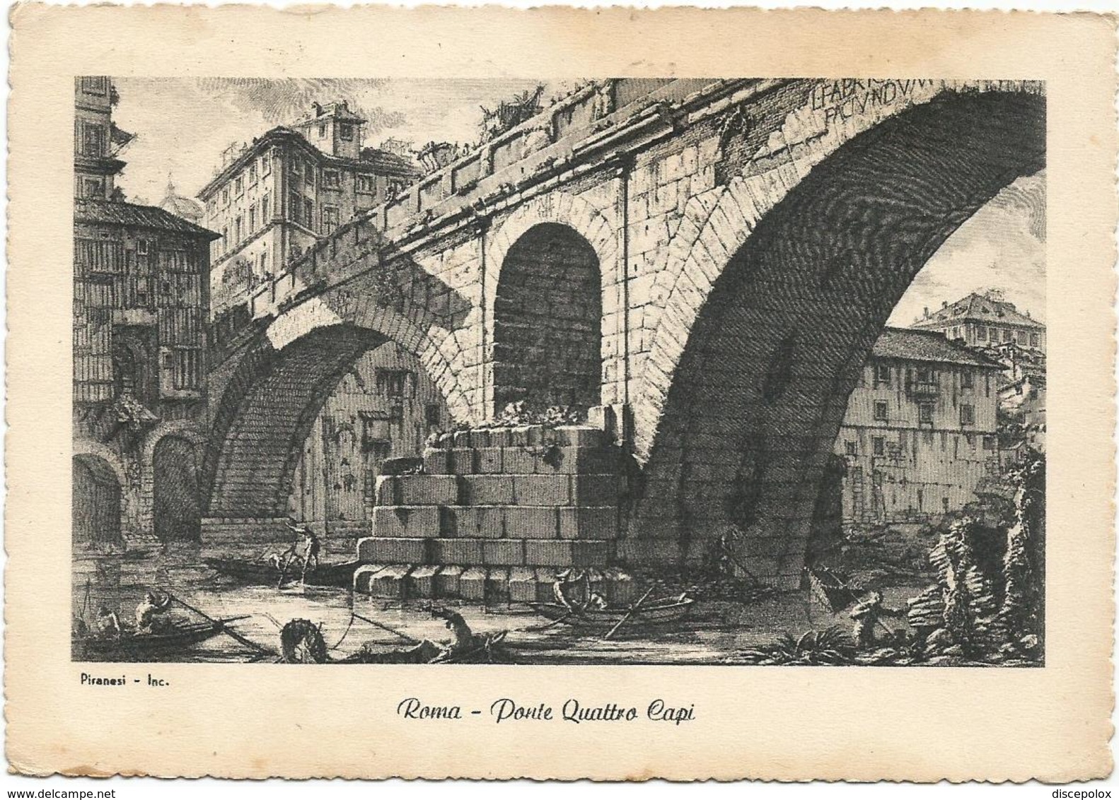 W2115 Roma - Ponte Quattro Capi - Illustrazione Illustration Piranesi / Viaggiata 1957 - Ponts