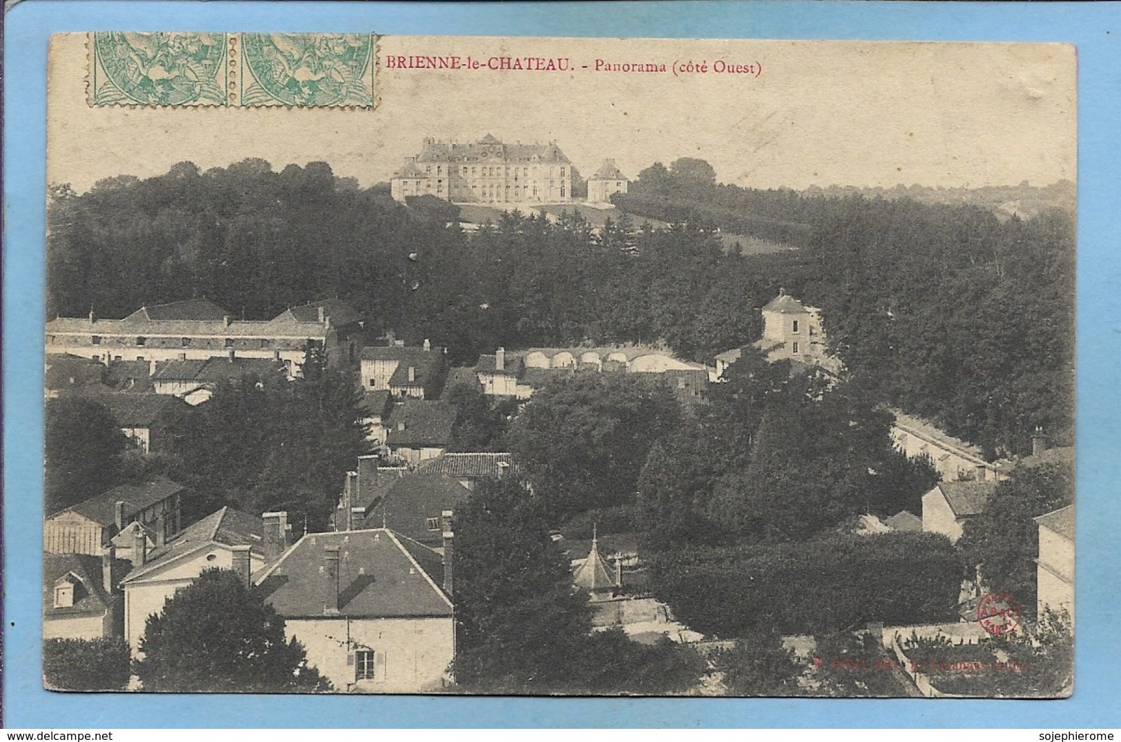 Brienne-le-Château (10) Panorama (côté Ouest) 2 Scans 1905 Carte Adressée à Chevillon 52 Cachet "Troyes à St-Dizier" - Other & Unclassified