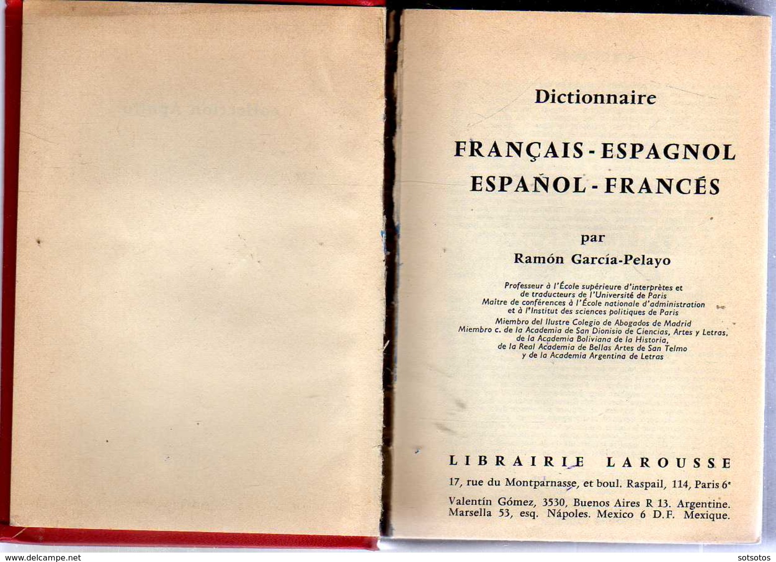 DICTIONAiRE Français - Espagnol Et Espagnol - Français: LAROUSSE (1973), 416+464+XXXII Pages - In Good Condition - Woordenboeken