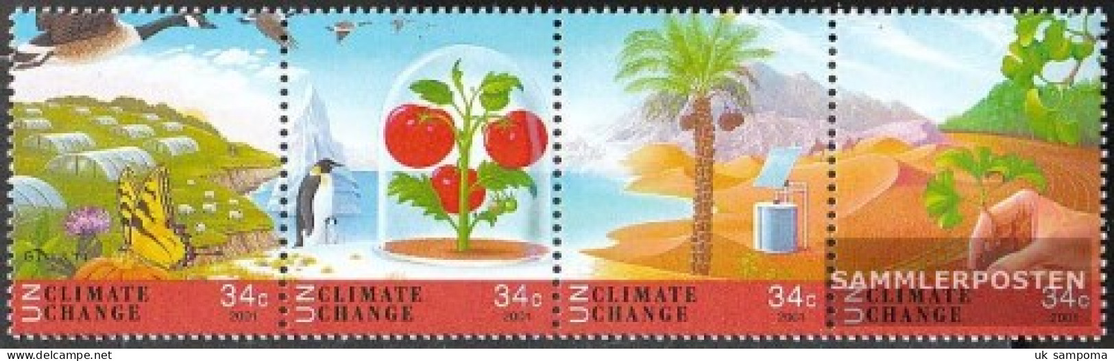 UN - New York 884-887 Quad Strip (complete Issue) Unmounted Mint / Never Hinged 2001 Klimaänderung - Unused Stamps