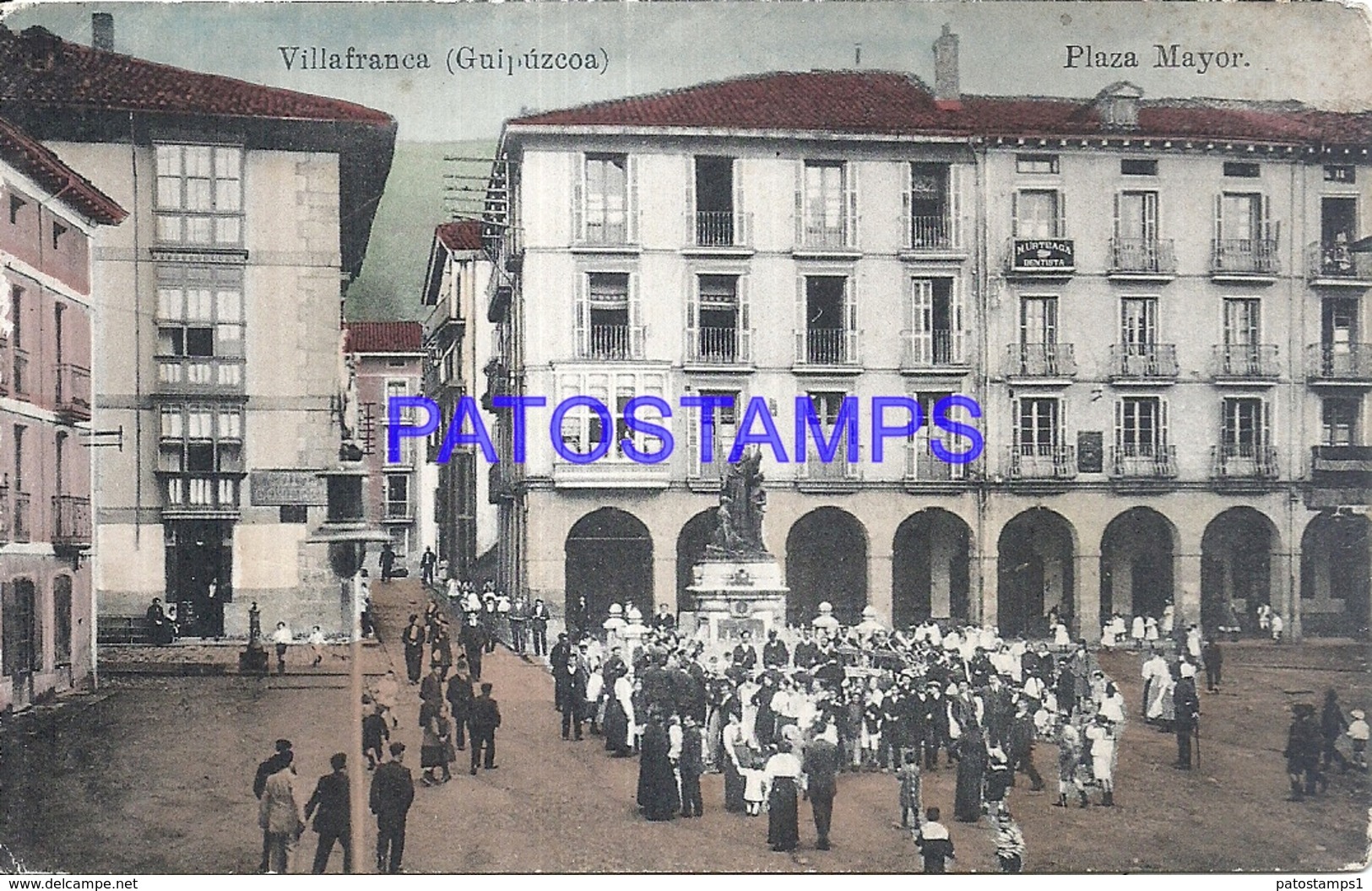 109499 SPAIN ESPAÑA VILLAFRANCA GUIPUZCOA PAIS VASCO PLAZA MAYOR POSTAL POSTCARD - Otros & Sin Clasificación