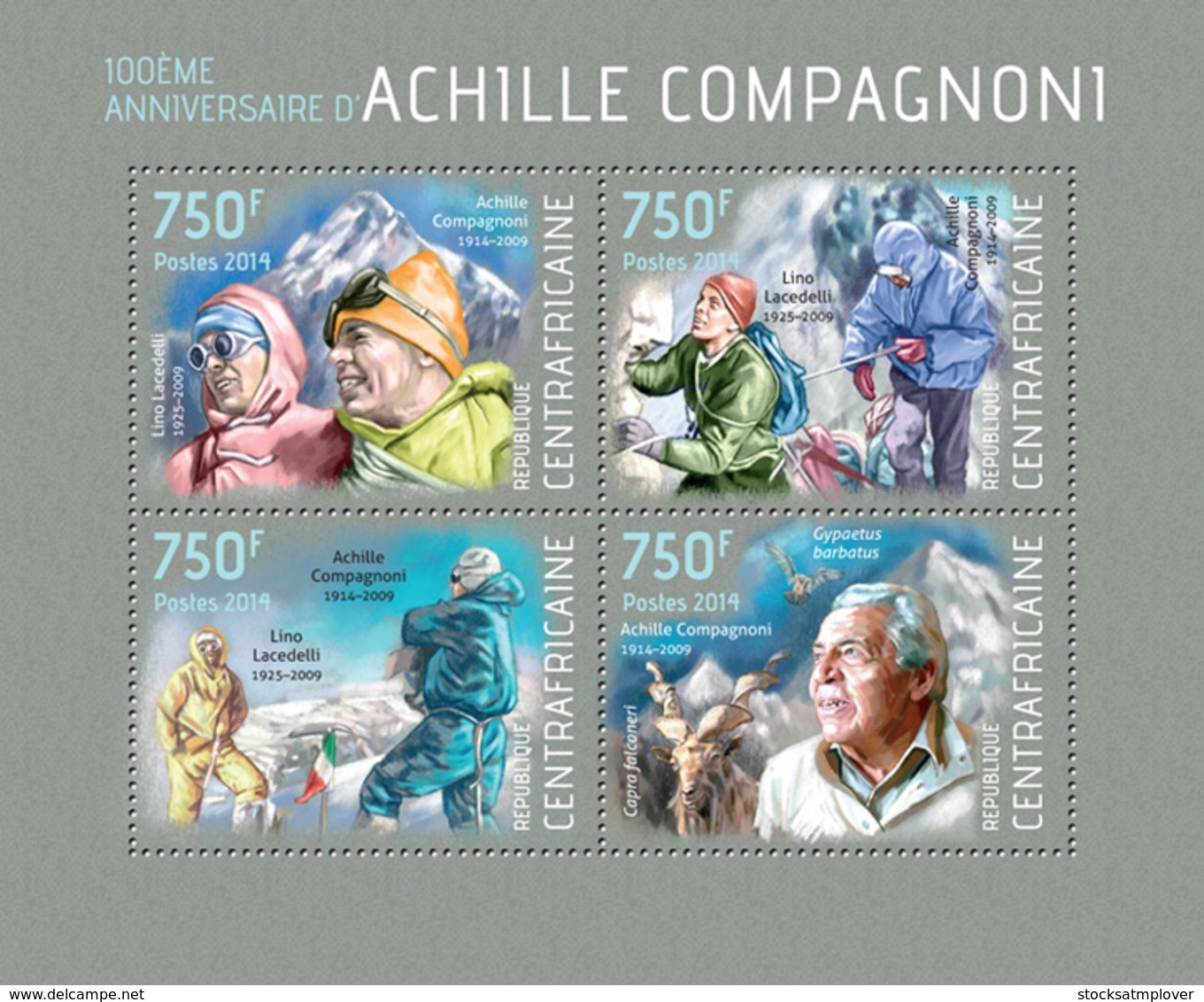 Central Africa 2014  Achille Compagnoni,  Italian Mountaineer And Skier - Repubblica Centroafricana