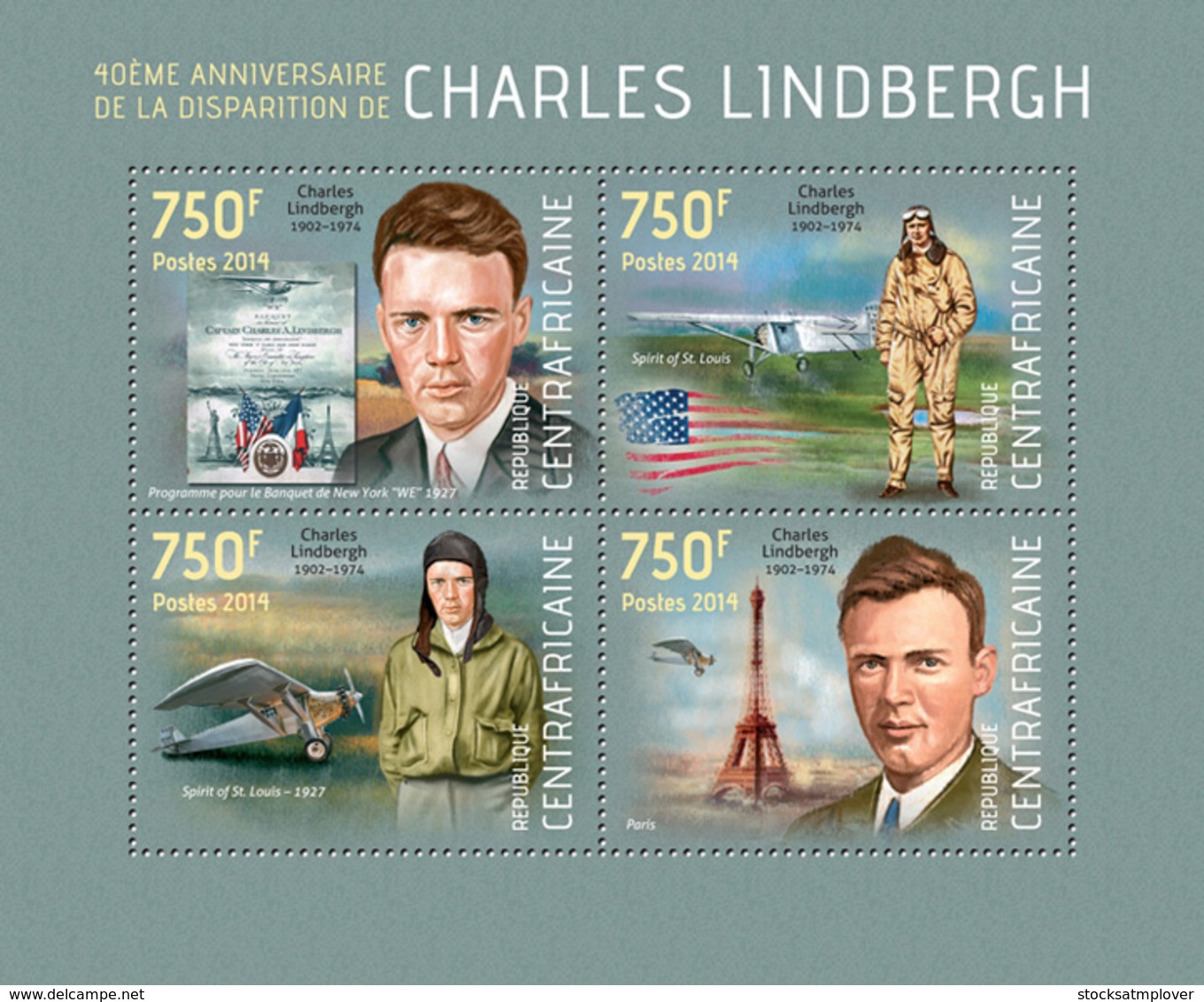 Central Africa 2014  Charles Lindbergh,American Aviator, Airplane - Central African Republic