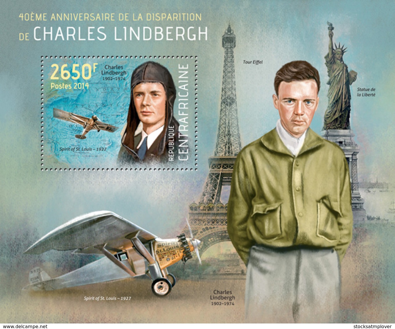 Central Africa 2014  Charles Lindbergh,American Aviator, Airplane - Central African Republic