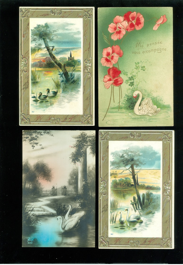 Beau Lot De 20 Cartes Postales De Fantaisie  Cygne  Cygnes   Mooi Lot Van 20 Postkaarten Van Fantasie  Zwaan  Zwanen - 5 - 99 Cartes