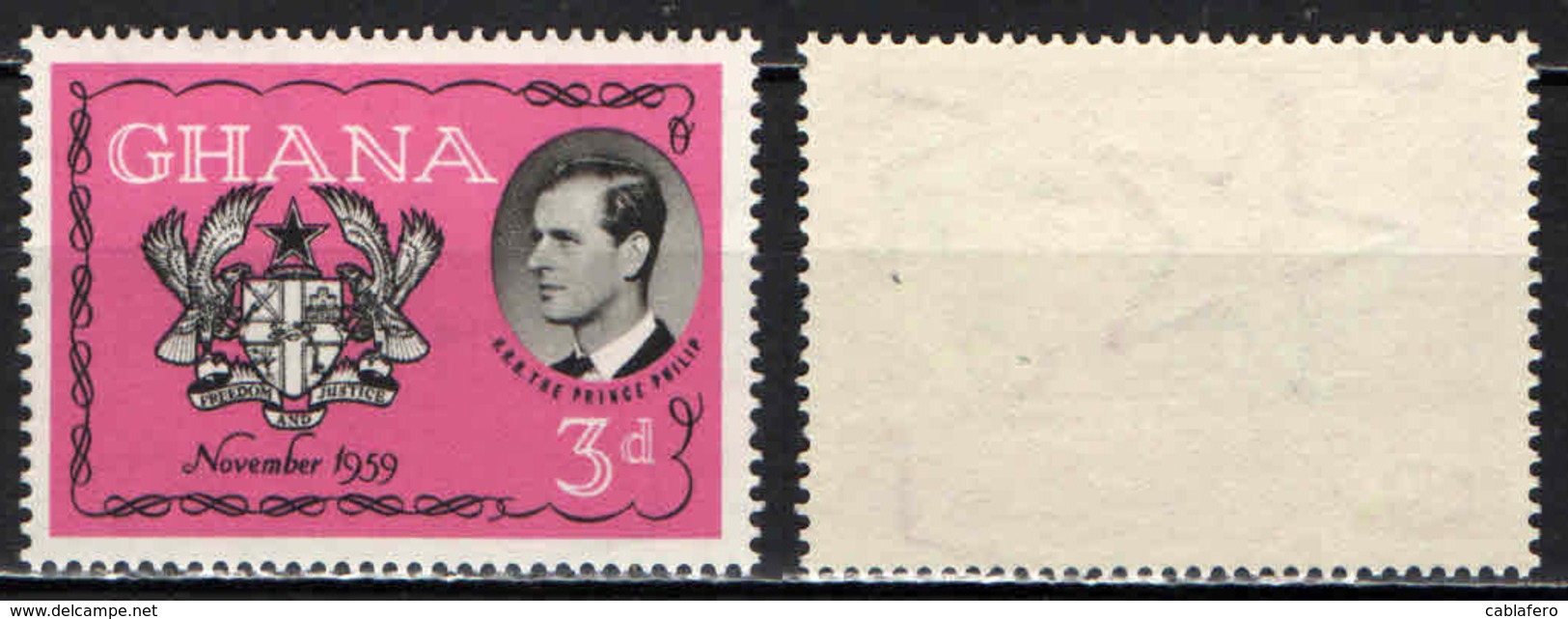 GHANA - 1959 - VISITA DEL PRINCIPE FILIPPO - MNH - Ghana (1957-...)