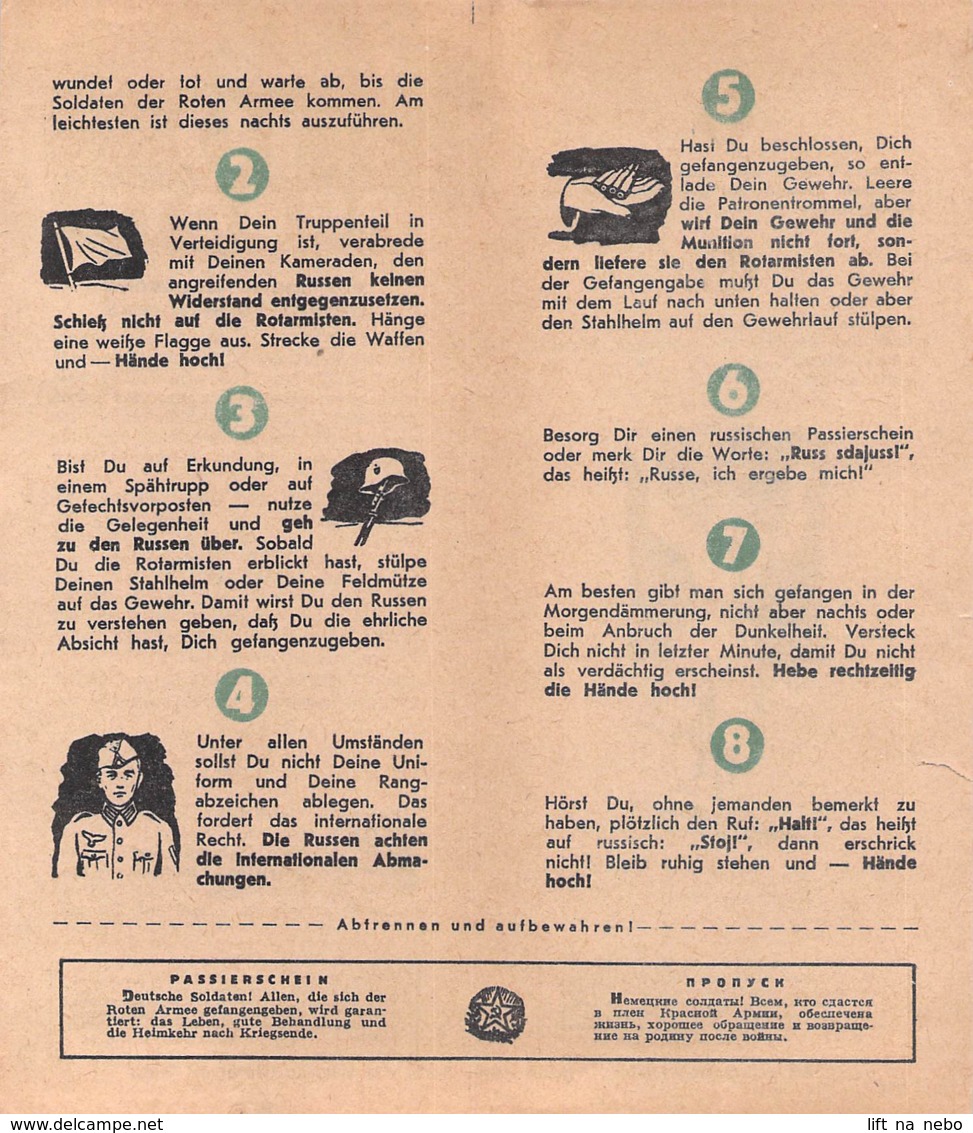 WWII WW2 Leaflet Flugblatt Tract Soviet Propaganda Against Germany "10 GEBOTE"  CODE 1133 - 1939-45