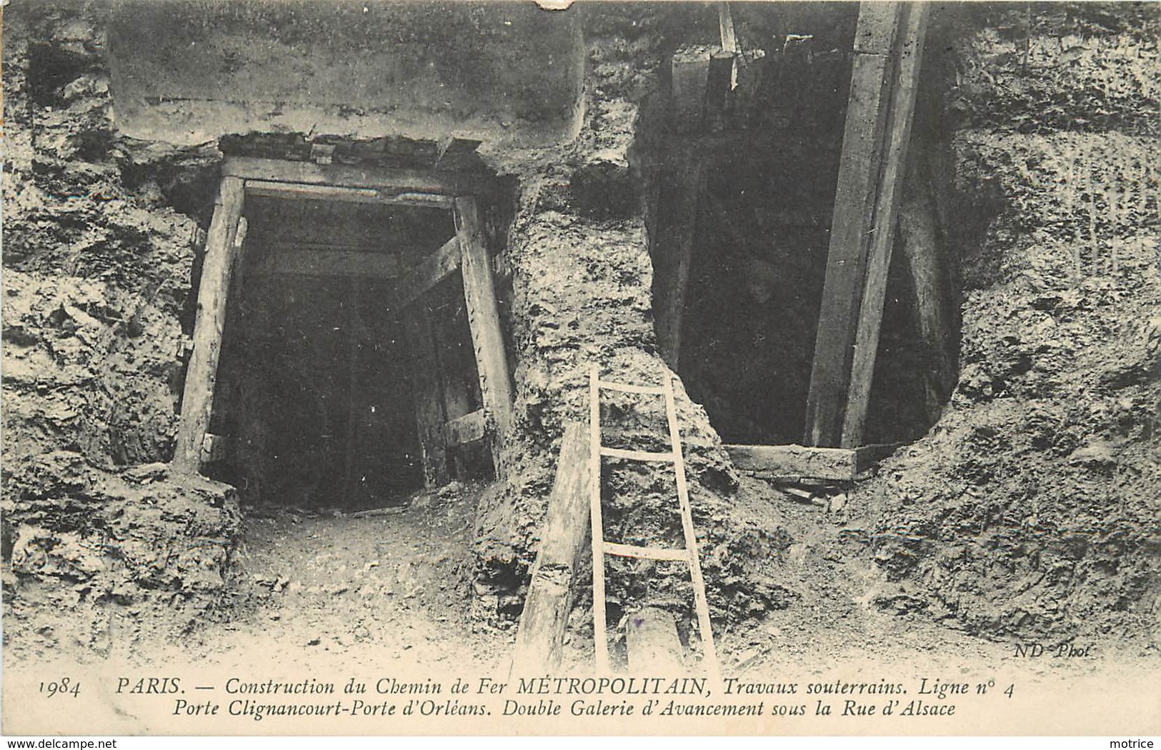 PARIS - Construction Du Chemin De Fer Métropolitain,travaux Souterrains Ligne  N°4,Porte Clignancourt-Porte D'Orléans. - Metropolitana, Stazioni