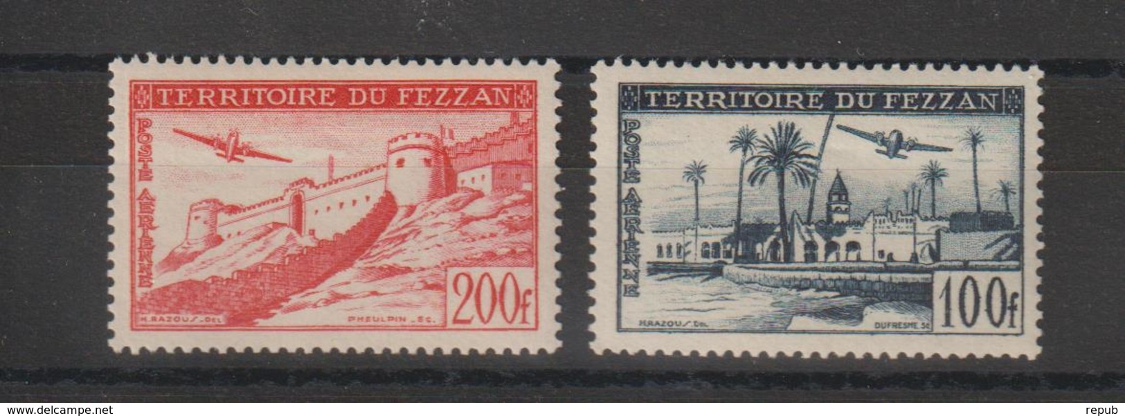 Fezzan Paire PA 6-7 2 Val. * Charnière - Unused Stamps