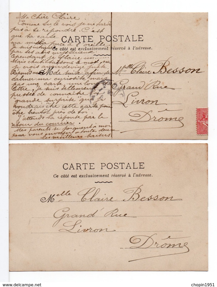 CPA - COUPLE / VOYAGE DE NOCE- 4 CARTES - Noces