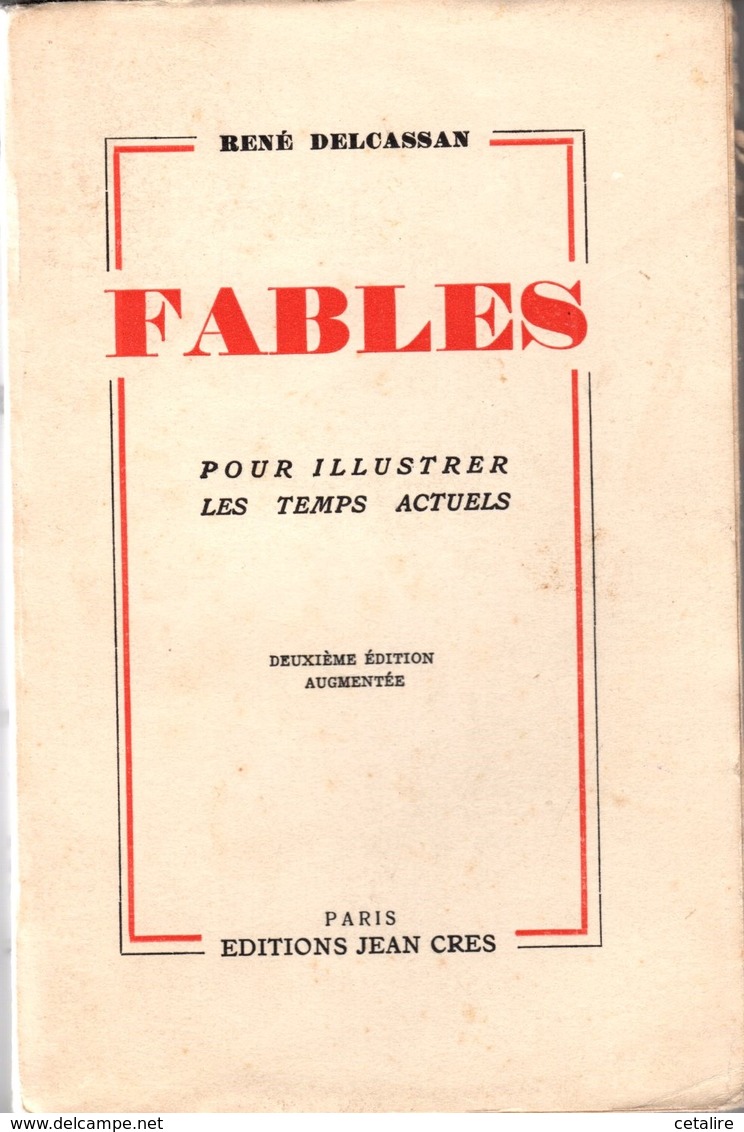 Fables René Delcassan +++TBE+++ PORT GRATUIT - Auteurs Français