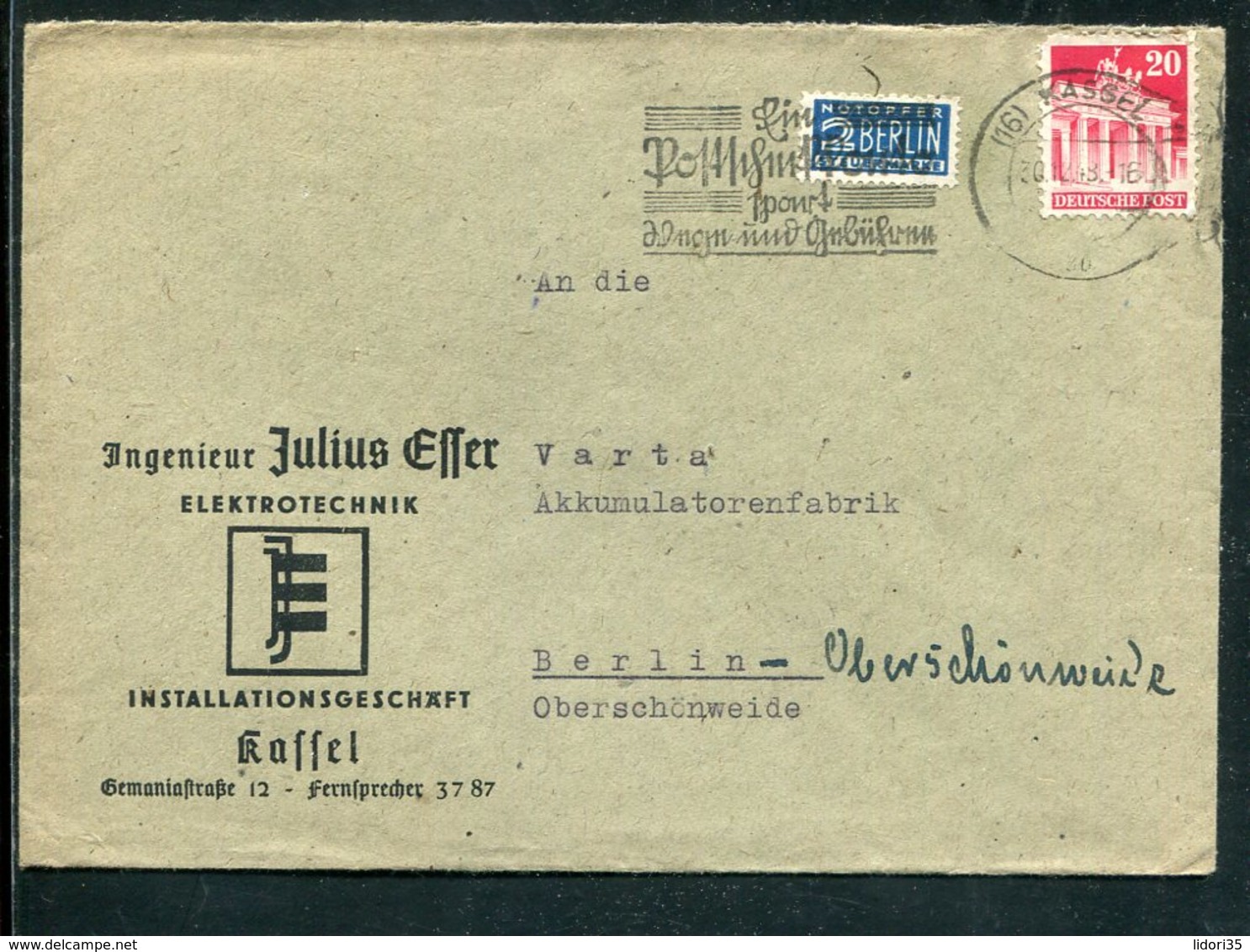 Bizone / 1948 / Brief Masch.-Stempel Kassel "Ein Postscheckkonto Spart ......", Firmenzudruck (11246) - Other & Unclassified