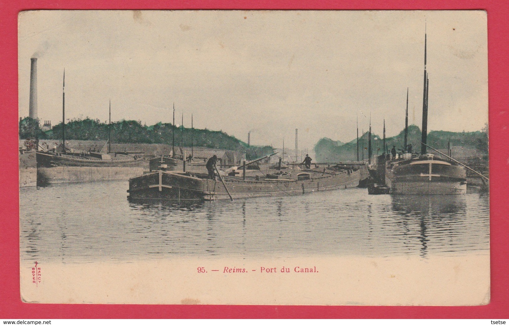 Reims - Port Du Canal ... Plusieurs Péniches - 1905  ( Voir Verso ) - Reims