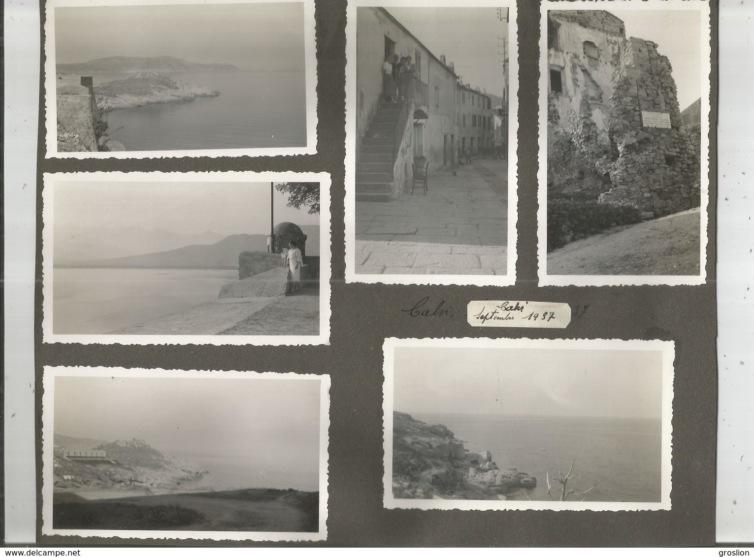 CALVI (CORSE) 6 PHOTOS TIREES 'UN ALBUM SEPTEMBRE 1937 (DONT LIEU DE NAISSANCE DE CHRISTOPHE COLOMB) - Lieux